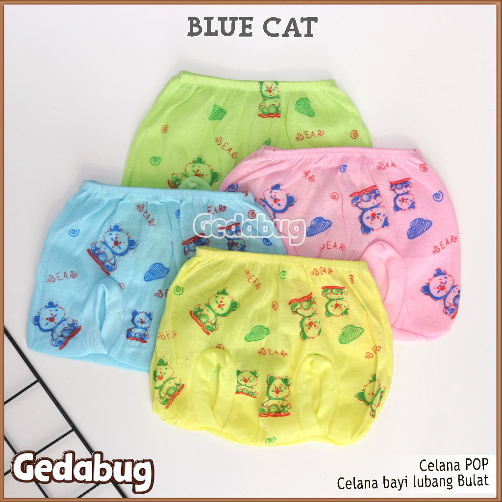 3 Pcs - Celana POP BLUE CAT | Celana Bayi dan anak Motif Print Unisex | Gedabug