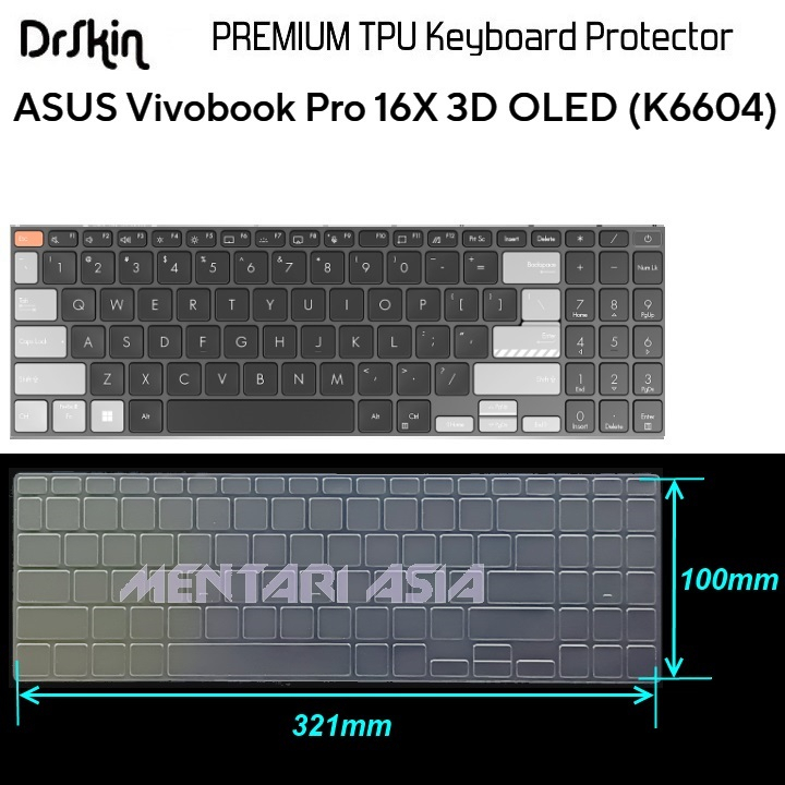 Keyboard Protector ASUS VivoBook Pro 16X 3D OLED K6604 - DrSkin TPU