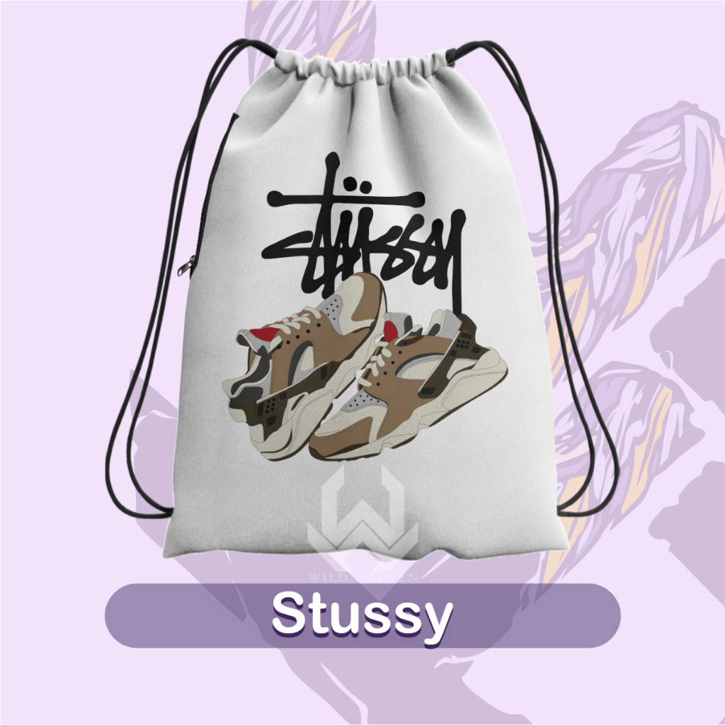 ZCO - Tas Serut String Bag Full Print Thrahser Fire Tas Futsal Mini Soccer Tas Olahraga Gym Motif Stussy