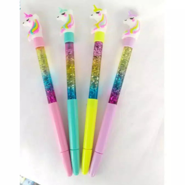 

Dijual pen gel unicorn gliter air 12 pcs tinta hitam Murah
