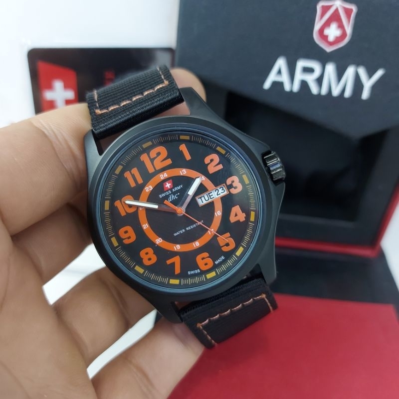 Jam Tangan Analog Pria Swis Armi HC-7701 Tali Kanvas Miyota Japan