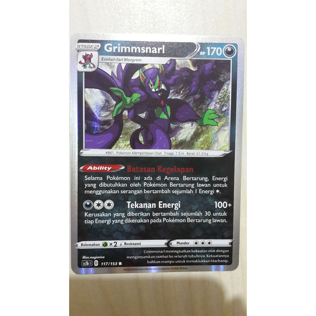POKEMON TCG INDONESIA GRIMMSNARL HOLOGRAM SC1B 117/153