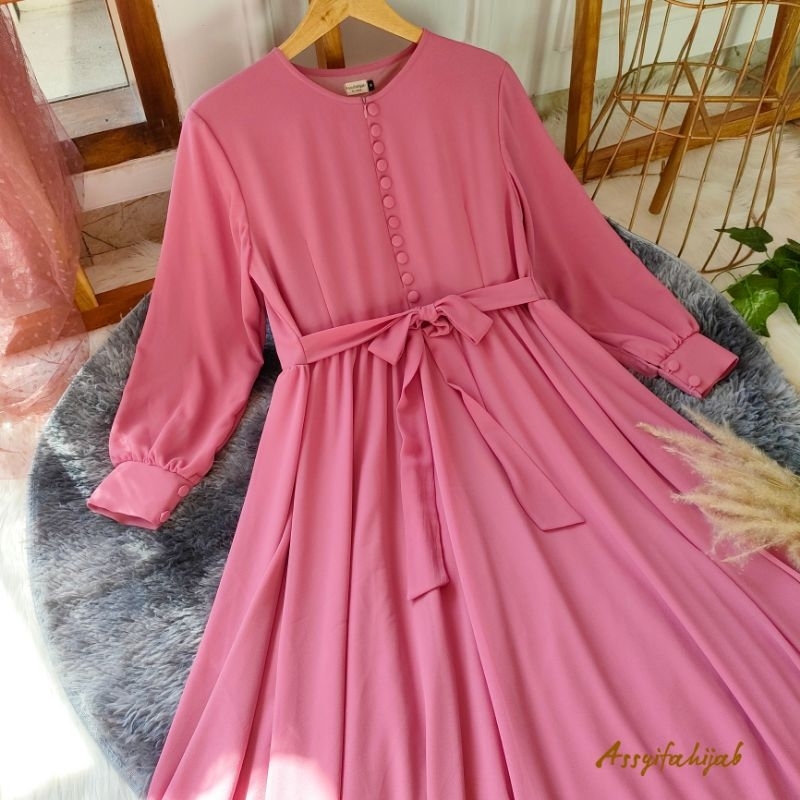 Dress Ceruty Mewah FULL KANCING HIAS by Assyifahijab