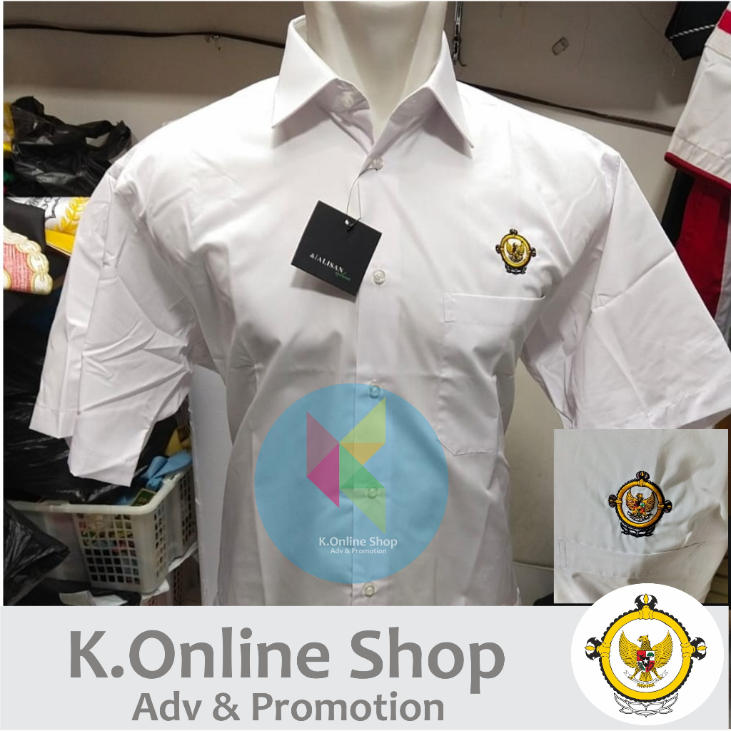 kemeja BPK RI Seragam BPK RI Baju BPK RI Alisan Putih Lengan pendek
