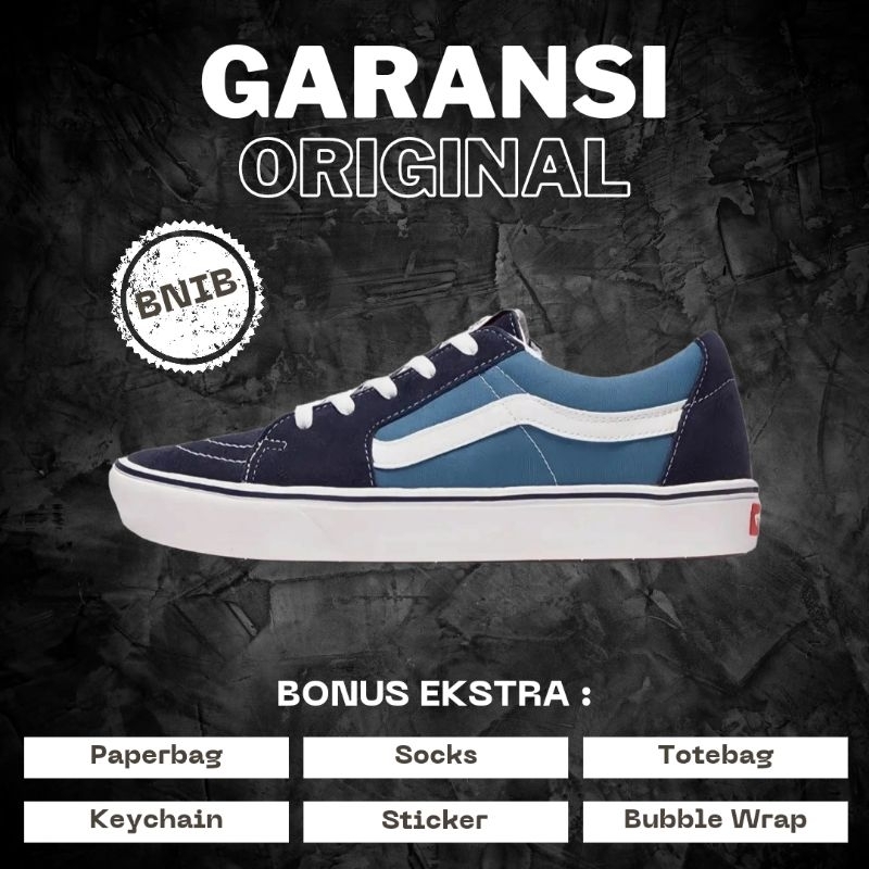 Vans SK8 Low Navy White Original 100% / Sepatu Vans Original 100% / Sepatu Vans Pria Original 100% /