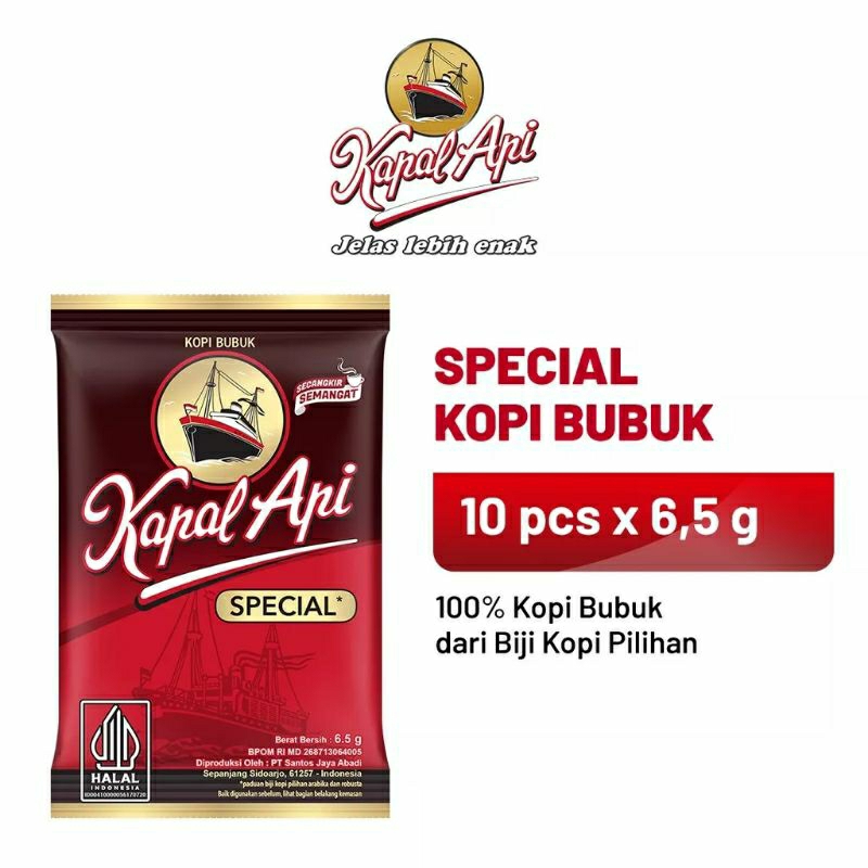 

kapal api kopi bubuk hitam 6.5 g / kopi murni / kopi asli / kopi tanpa gula