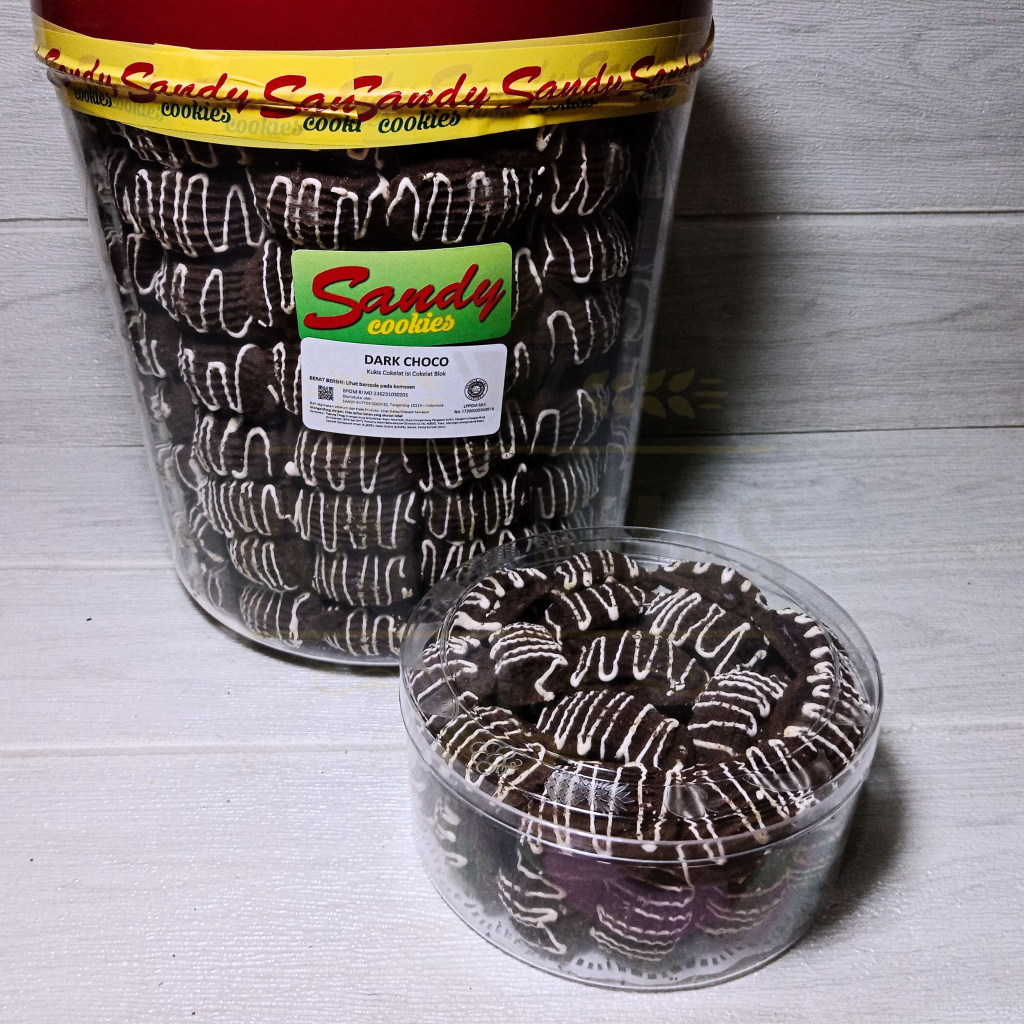 Dark Choco Cookies Cokelat Isi Cokelat Block ( 1 Toples Uk 500gr )