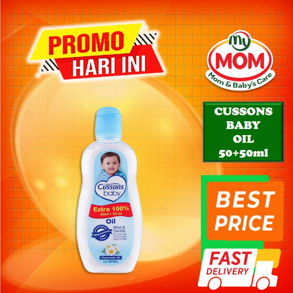 [BPOM] Cussons Baby Oil 100ml+100ml &amp; 50ml + 50ml / Cusson Baby Oil 200 ml &amp; 100 ml / Minyak Bayi 100 ml + 100 ml &amp; 50 ml + 50 mlMY MOM