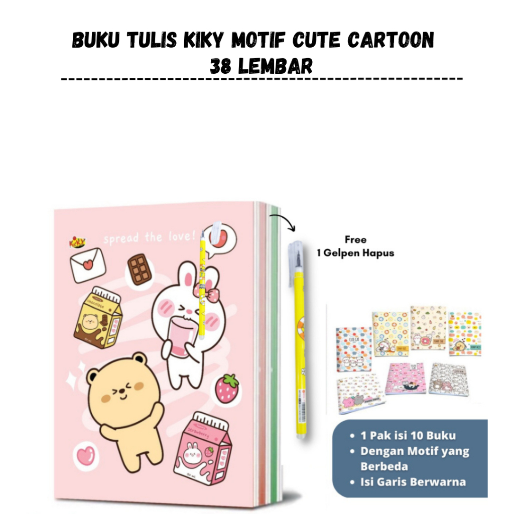 

Buku Tulis KIKY 38 Lembar Motif Cute Cartoon - ATK