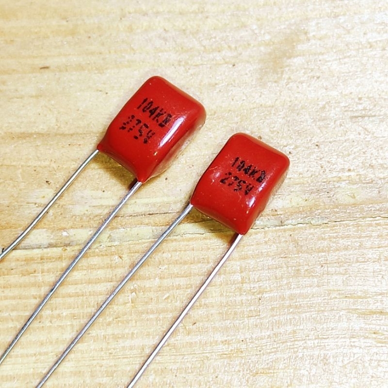Milar Merah 100NF kaki 5mm Kapasitor alternatif Panasonic ECQ capacitor kapasitor capasitor mylar mi