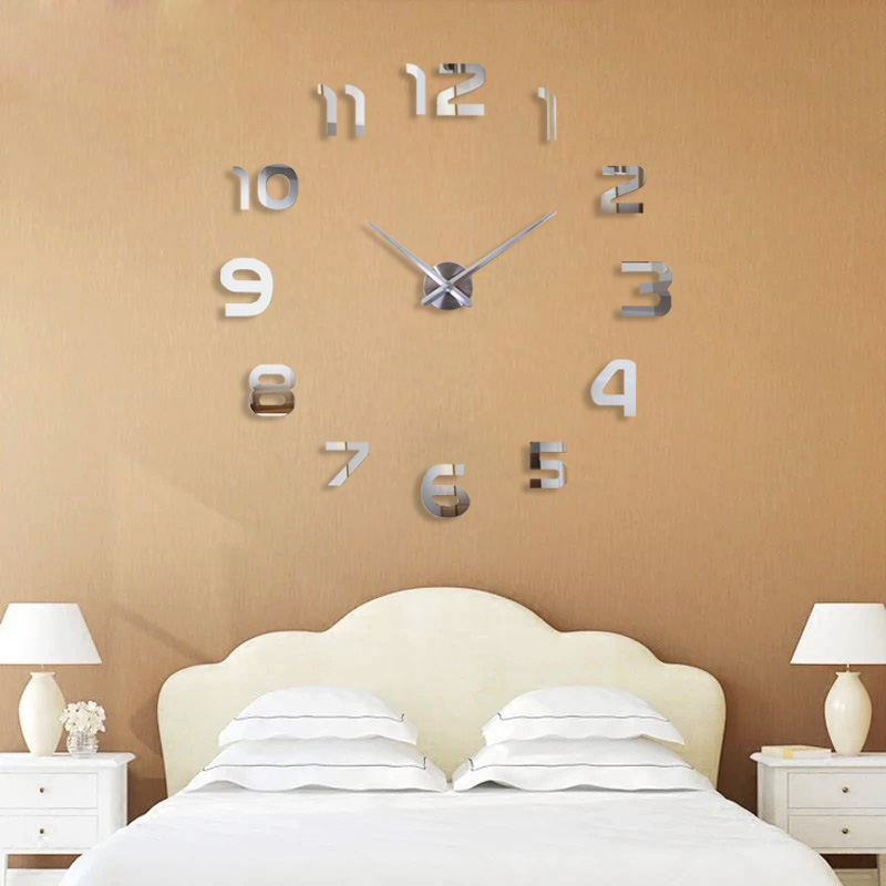 TaffHOME Jam Dinding Besar DIY Giant Wall Clock 80-130cm - DIY-105 - Silver