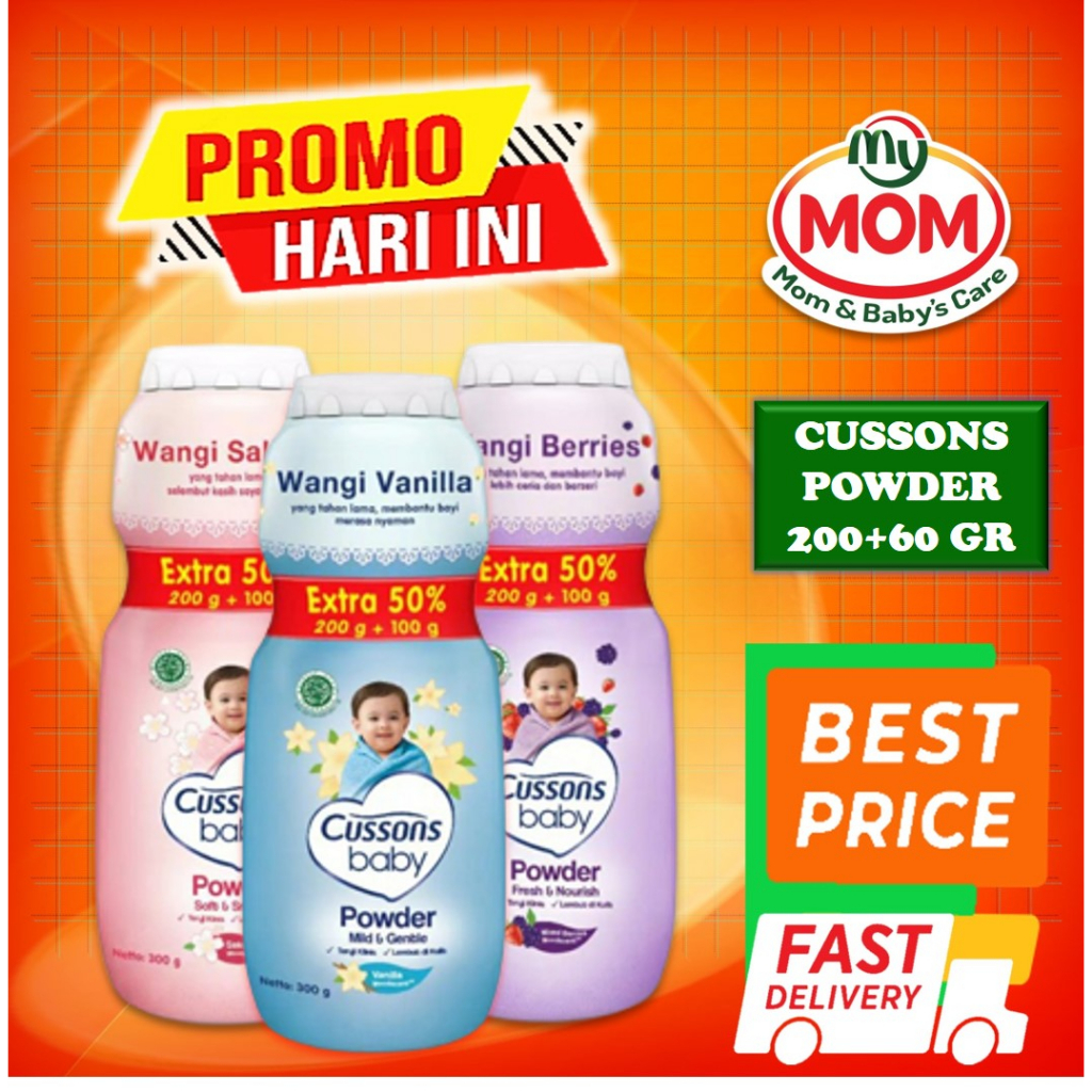 [BPOM] Cussons Baby Powder 200gr + 60gr  / 200gr + 60 gr  / Johnson Baby Powder 150+50gr /  Bedak Bayi Cusson Jhonson / MY MOM