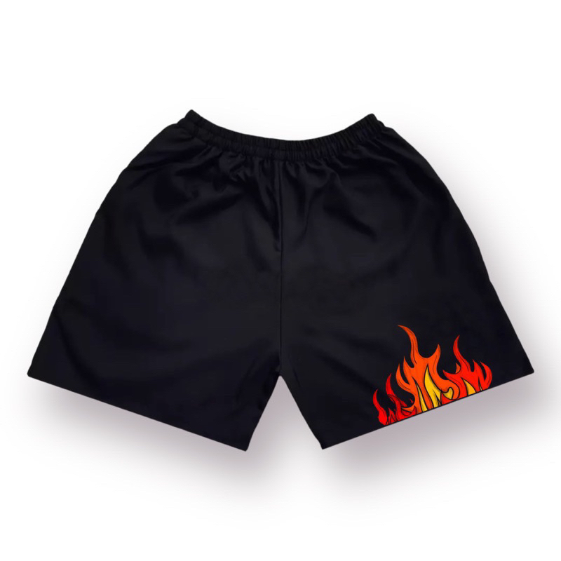 JEFFORD Boxer Pria Sablon DTF 02 | Boxer Pria Wanita | Boxer Pantai | Celana Boxer | Celana Dalam-Hitam Fire 5