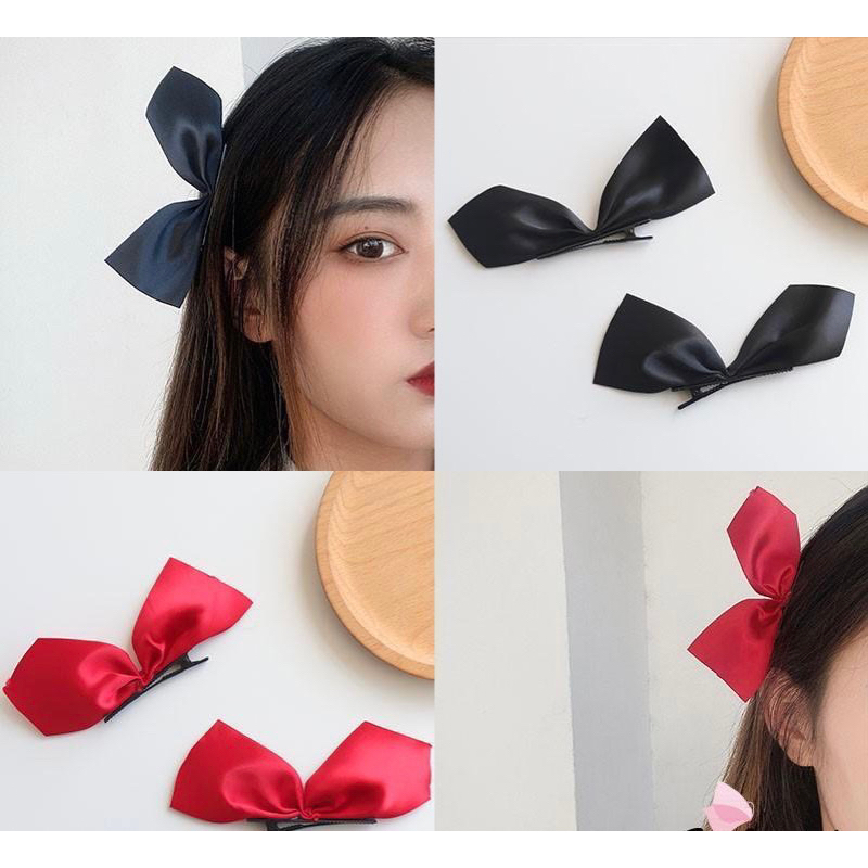 Jepit rambut pita kecil korea / clip ribbon korea / hair clip ribbon