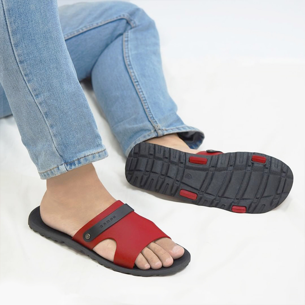 Sandal Slide Slip On Pria Original Sendal Camou Pria Bahan Full Karet Rubber Anti Licin Dan Tali Tidak Mudah Putus Tahan Lama - Dominic All Varian N82_STORE