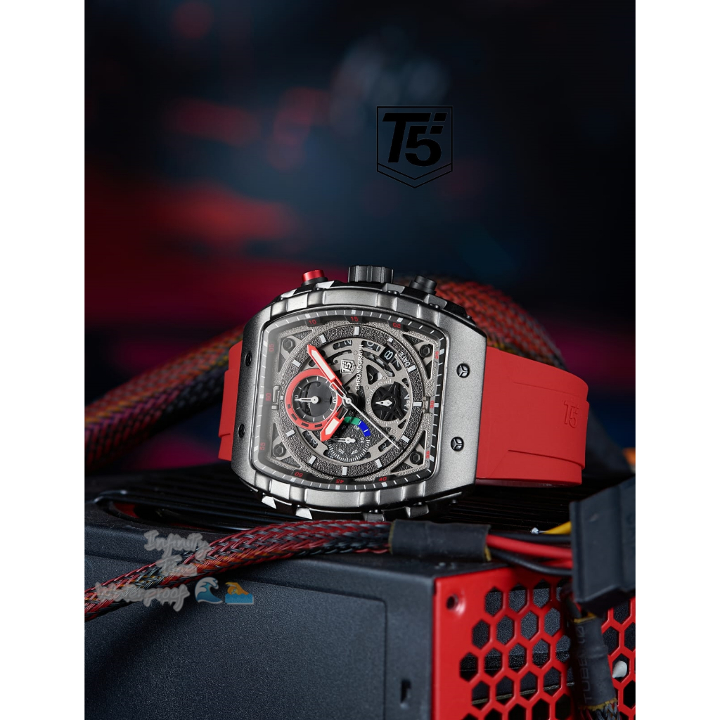 Jam Tangan Cowok T5 H3905G H3905 3905 Analog Chrono dan Tanggal Aktif Strap Rubber Kualitas Original