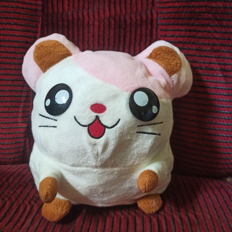 boneka hewan hamster hamtaro pink plush doll