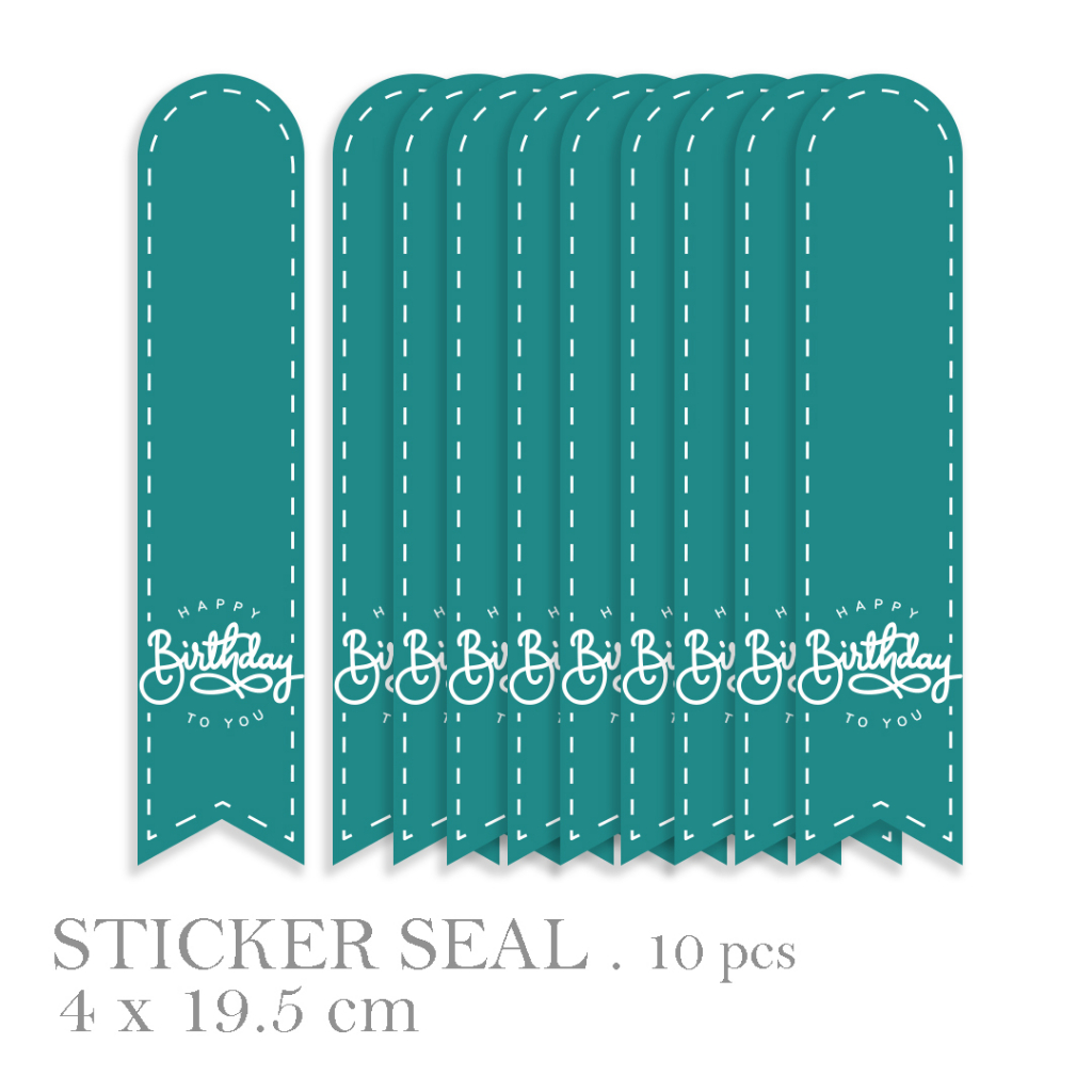 

[Harga 10 pcs] STICKER SEAL "HAPPY BIRTHDAY" 4 x 19.5 cm