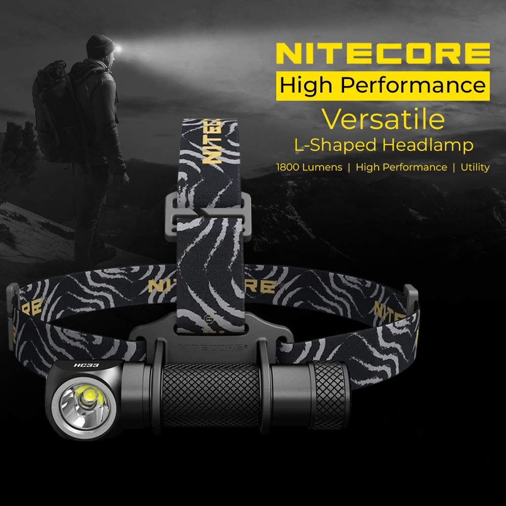 NITECORE HC33 Headlamp Senter LED CREE XHP35 HD 1800 Lumens - NRFL4IBK Black