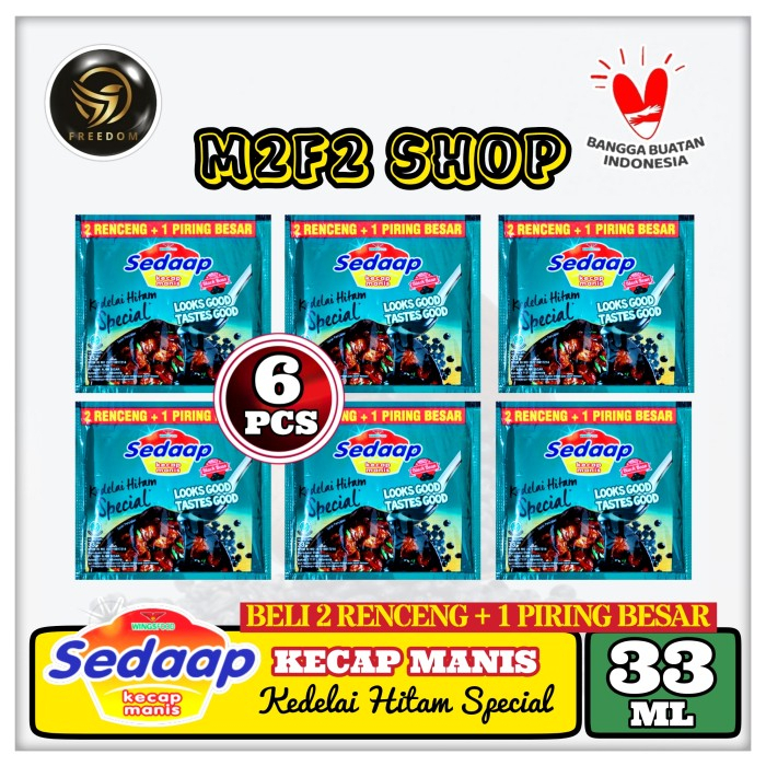 

Kecap Manis Sedaap Kedelai Hitam Special Sachet - 33 ml (Kemasan 6 Pcs)