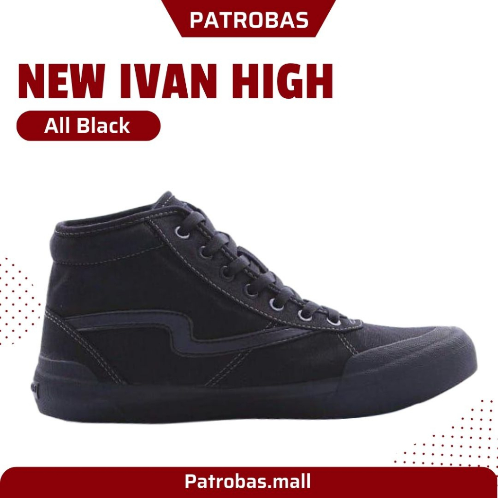 Patrobas New Ivan High All Black Original Sepatu Petrobas Full Black