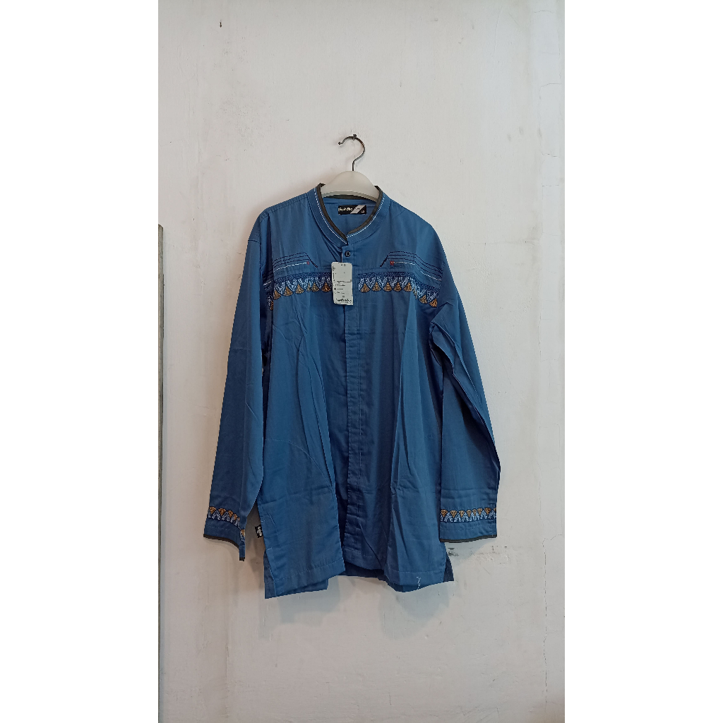 Baju Koko Pria Dewasa Lengan Panjang SYAHDIKA Biru