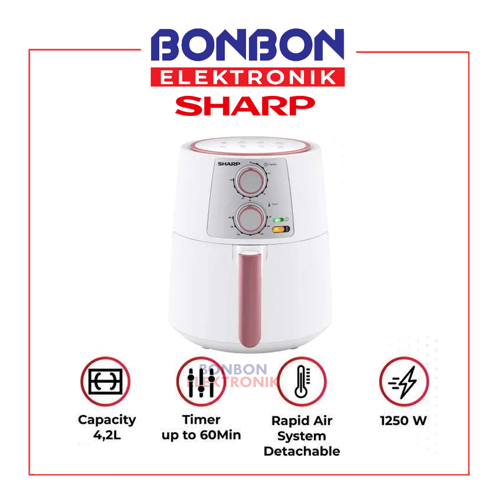 Sharp Air Fryer 4L KF-MP42WH 1250W /Penggoreng Tanpa Minyak 4.2 L MP42