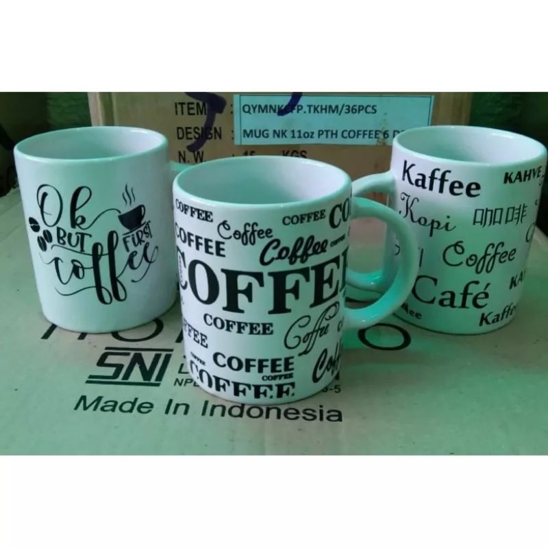 Gelas Minum Keramik COFFEE  NK 11OZ/GELAS KERAMIK/GLASS MUG/CANGKIR TEH/MUG KERAMIK/MUG COFFEE