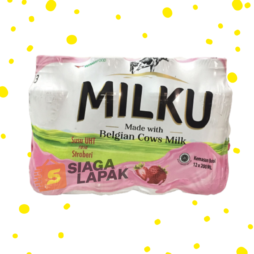 Milku Susu 1 DUS KARTON Coklat Stroberi botol 200ml