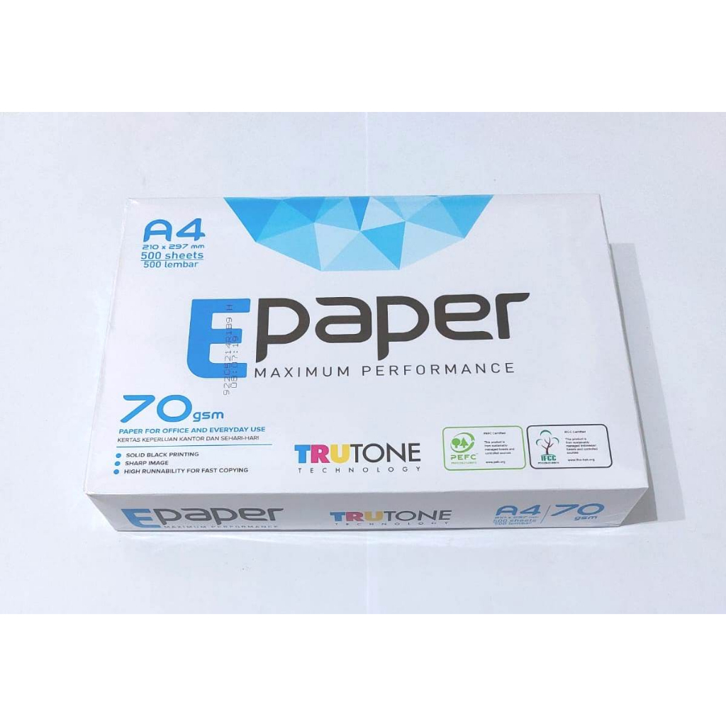 

Kertas Fotocopy HVS A4 70 gr 70 gsm 70gram EPAPER (GOJEK) e-paper e paper