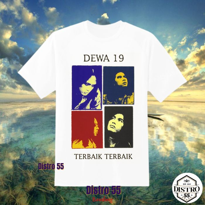 DEWA 19 BAND / TERBAIK TERBAIK / KAOS WHITE BASIC / DISTRO 55 BANDUNG / KAOS KATUN PUTIH / KAOS STAN