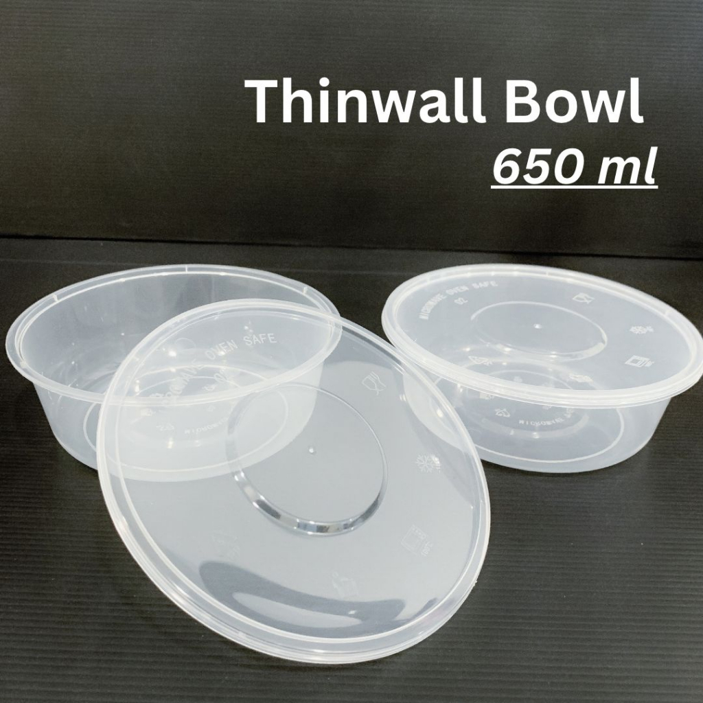 Thinwall bowl 650 ml / mangkok makan plastik