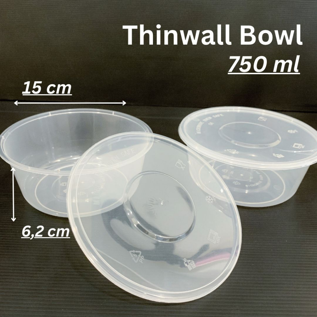 Thinwall bowl 750 ml / mangkok makan plastik