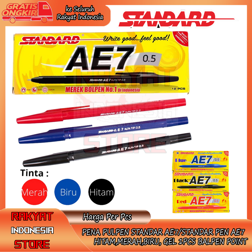 

PULPEN STANDARD AE7 MERAH HITAM ITAM BIRU PEN OIL GEL GROSIR PER PCS BALPENT POINT PENA BOLPOIN KANTOR SEKOLAH SCHOLL BALPEN STANDAR OIL TINTA MULTIFUNGSI MENULIS TULIS PEN BLACK BLUE RED