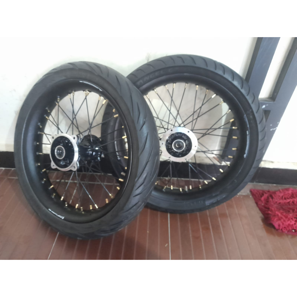 roda set supermoto Semi Cacing Kawasaki KLX 150 PNP D-Tracker