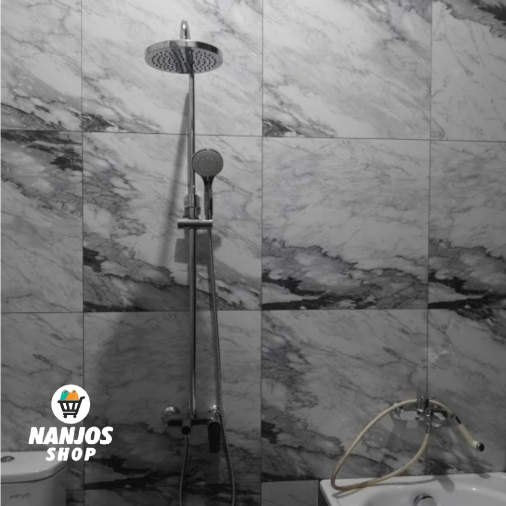 Waterplus Hand Shower Tiang Lever Diamond Shine / Shower Mandi Brass and Chrome / Wall Shower Panas Dingin Hand Set MRB041 Garansi Resmi 5 Tahun