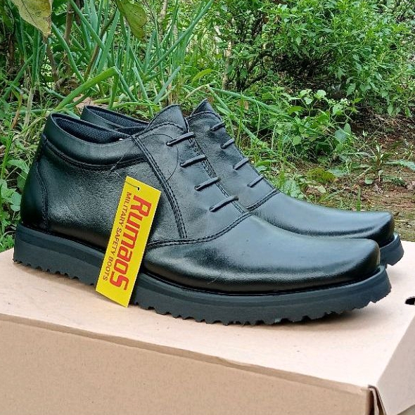 Terbaru-SEPATU PDH/ DINAS/KANTORAN pendek resleting sol datar KULIT ASLI