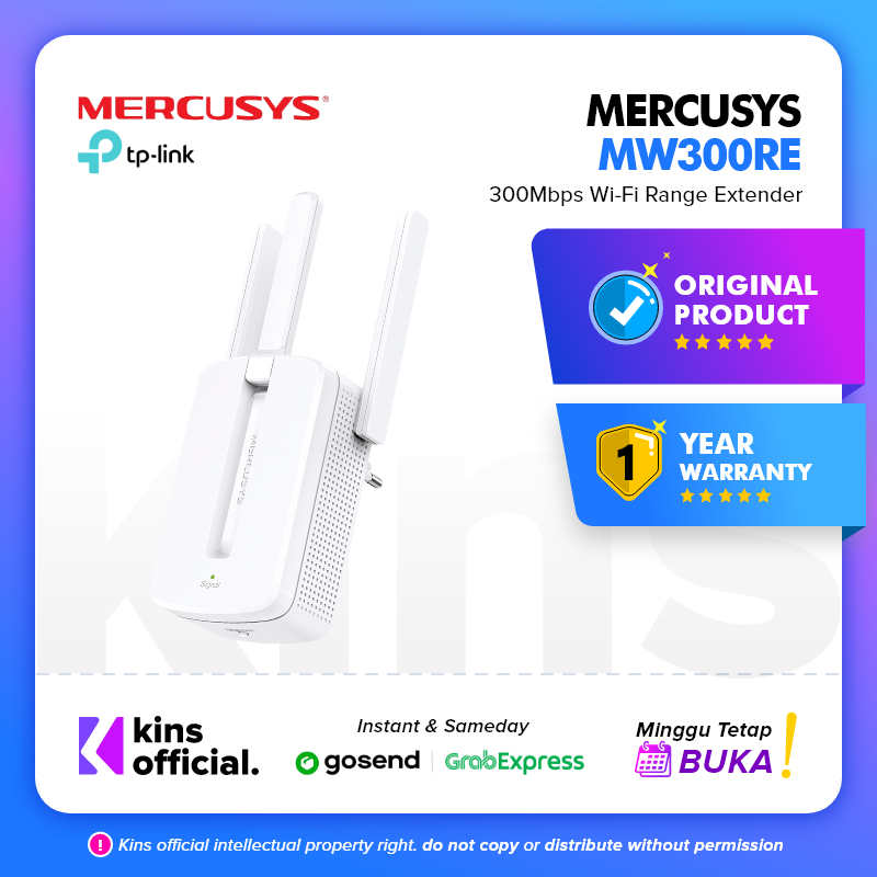 Wireless Mercusys MW300RE 300Mbps Wifi Range Extender