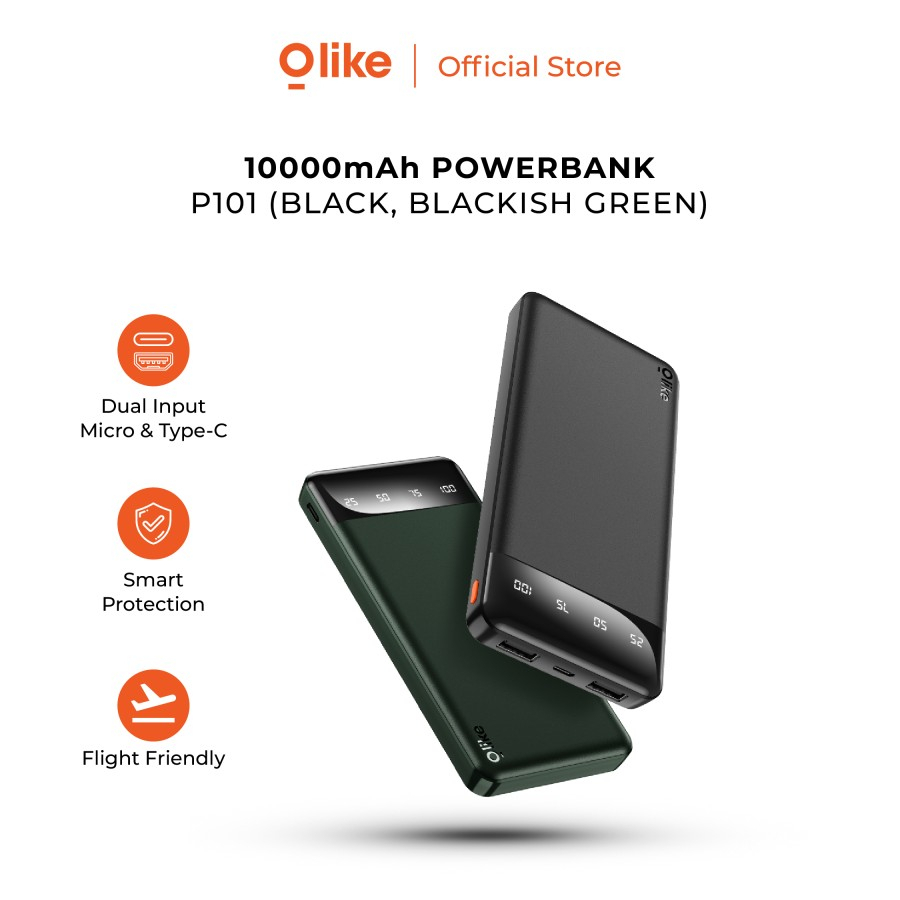 Olike P101 10000mAh LED Powerbank Dual USB Port spt Robot RT180 Rt190S