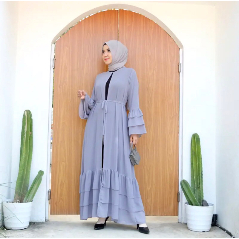 Asnia Outer Dress ceruty babydoll/Long outer dress/gamis outer ceruty