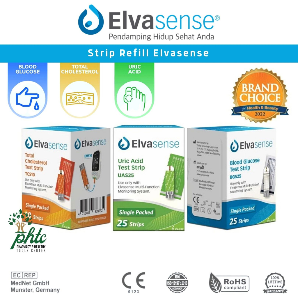 ELVASENSE Strip Refill Asam Urat SINGLE PACK Elvasense 3in1 Isi 25 Strip