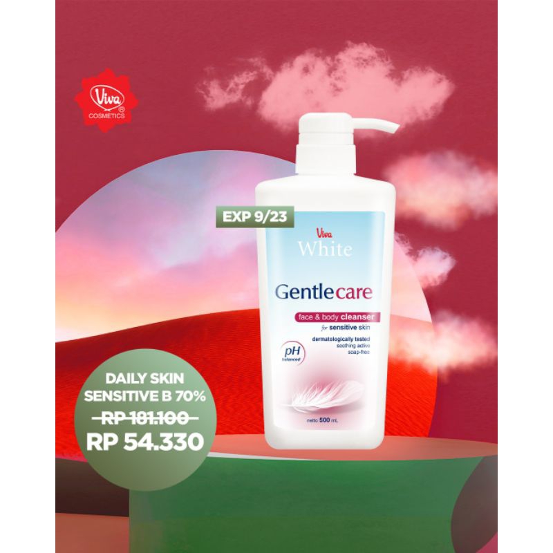 Gentle Care Face &amp; Body Cleanser 500 ML Viva Expired 08/23 atau Expired 10/23