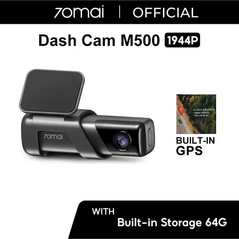 70mai Dash Cam M500 1944P GPS Built-in 64G FOV 170 ADAS Voice Control