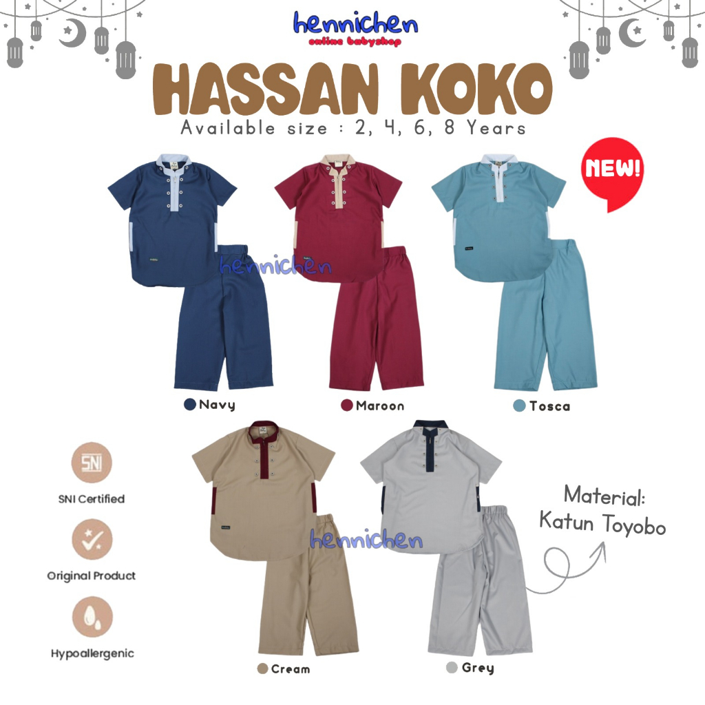 PROMO 7.7 PROMO BAJU LEBARAN MAKAREEM HASSAN | Setelan Koko Anak laki-laki (2 Tahun- 8/9 Tahun) SETELAN BAJU LEBARAN ANAK OVIKIDS