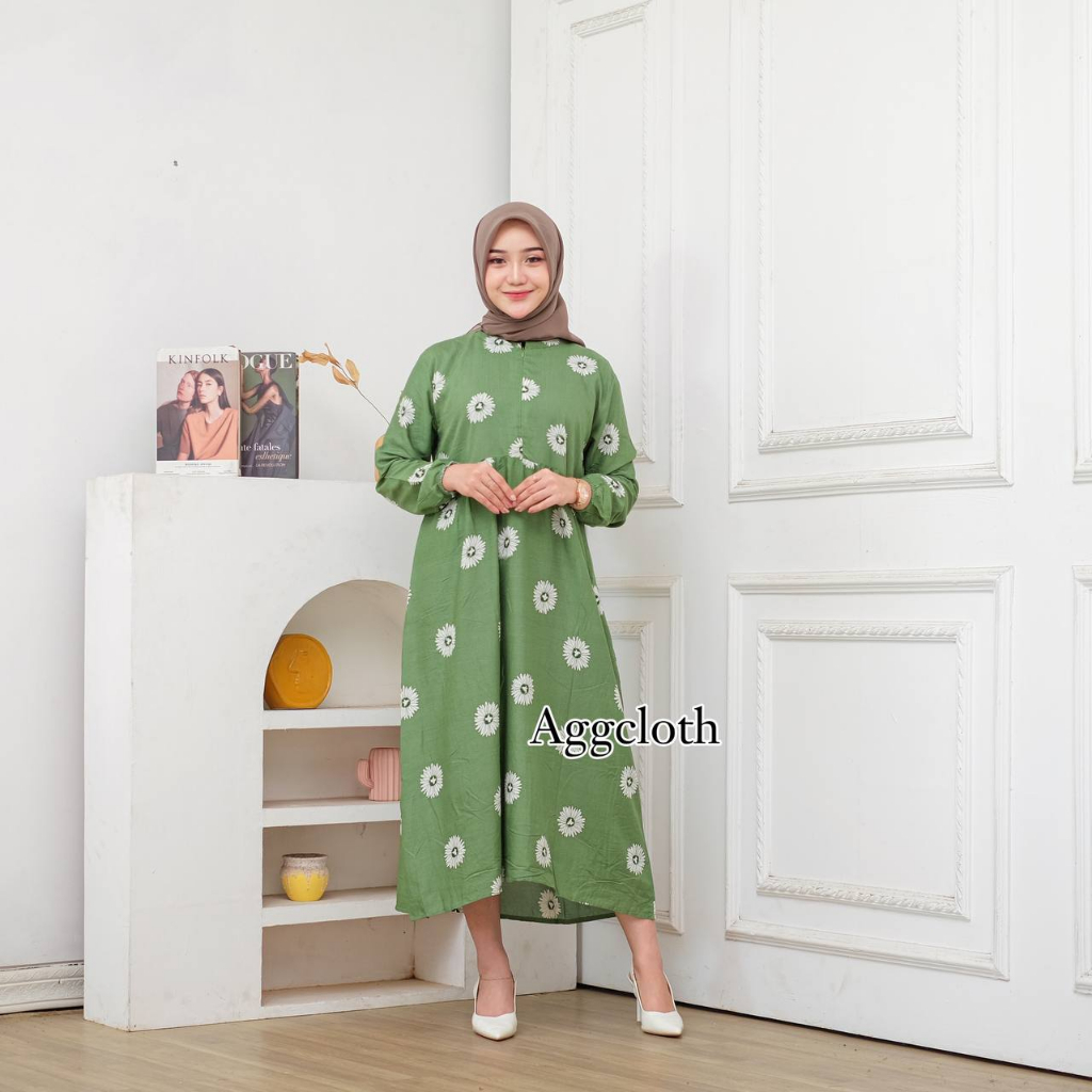 Gamis Rayon Viscose Payung Busui Panjang LD 100cm - 116cm