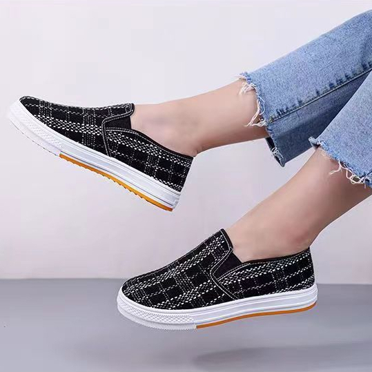 Gobra ♕ SEP026 (Tanpa Kotak) Sepatu Sneakers Wanita Hitam Putih Kasual Model Korea Fashion Casual Sport Olahraga Import COD