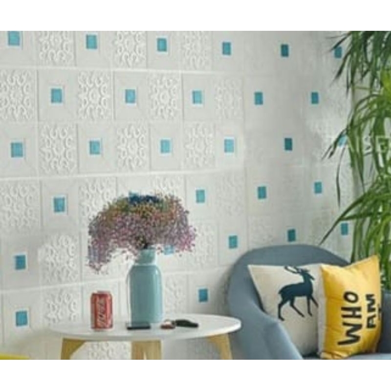 PROMO # Wallpaper dinding 3d foam Motif Batik ( ukuran 70x70cm )