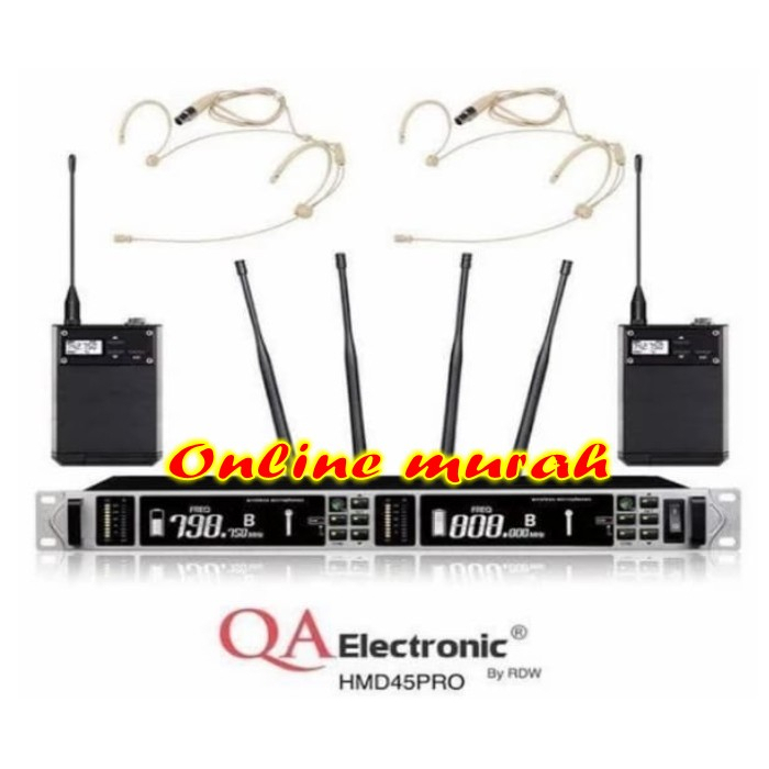mic wireles qa electronic hmd45pro by rdw profesional 2clipon 2headset