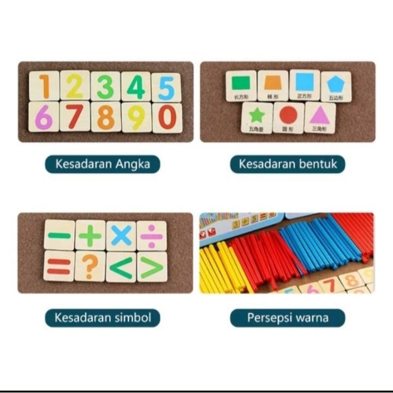 GE TOYS MAINAN BALITA DAN ANAK BELAJAR BERHITUNG/MONTESSORI TERAPI WICARA