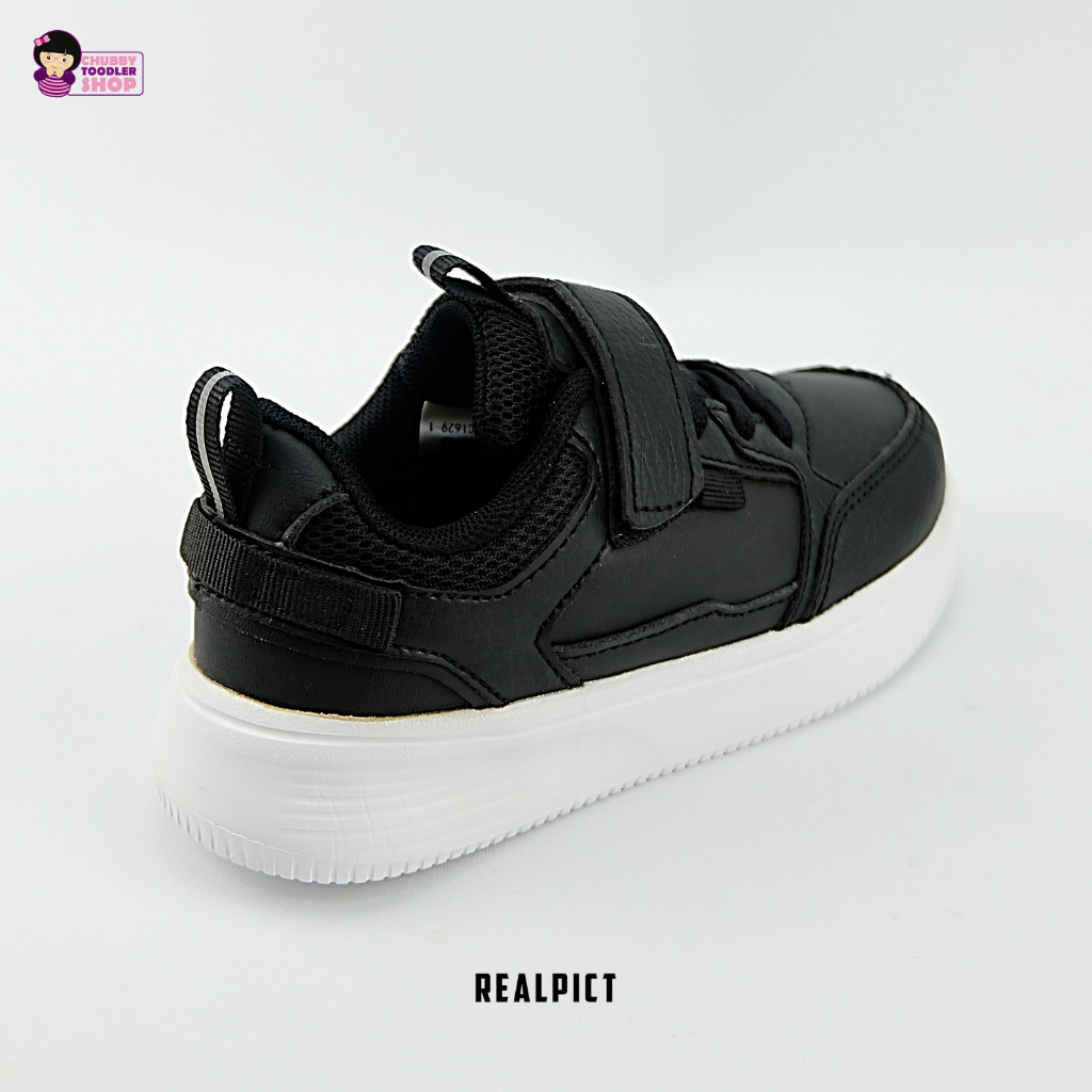 LK2309 Sepatu Sekolah Anak Full Hitam Sepatu Kets Anak TK PAUD SD 26-39 Sepatu Sneakers Hitam Anak Import SH2309